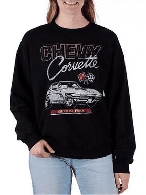 Chevy Corvette Sting Ray Black Crewneck Sweatshirt Small